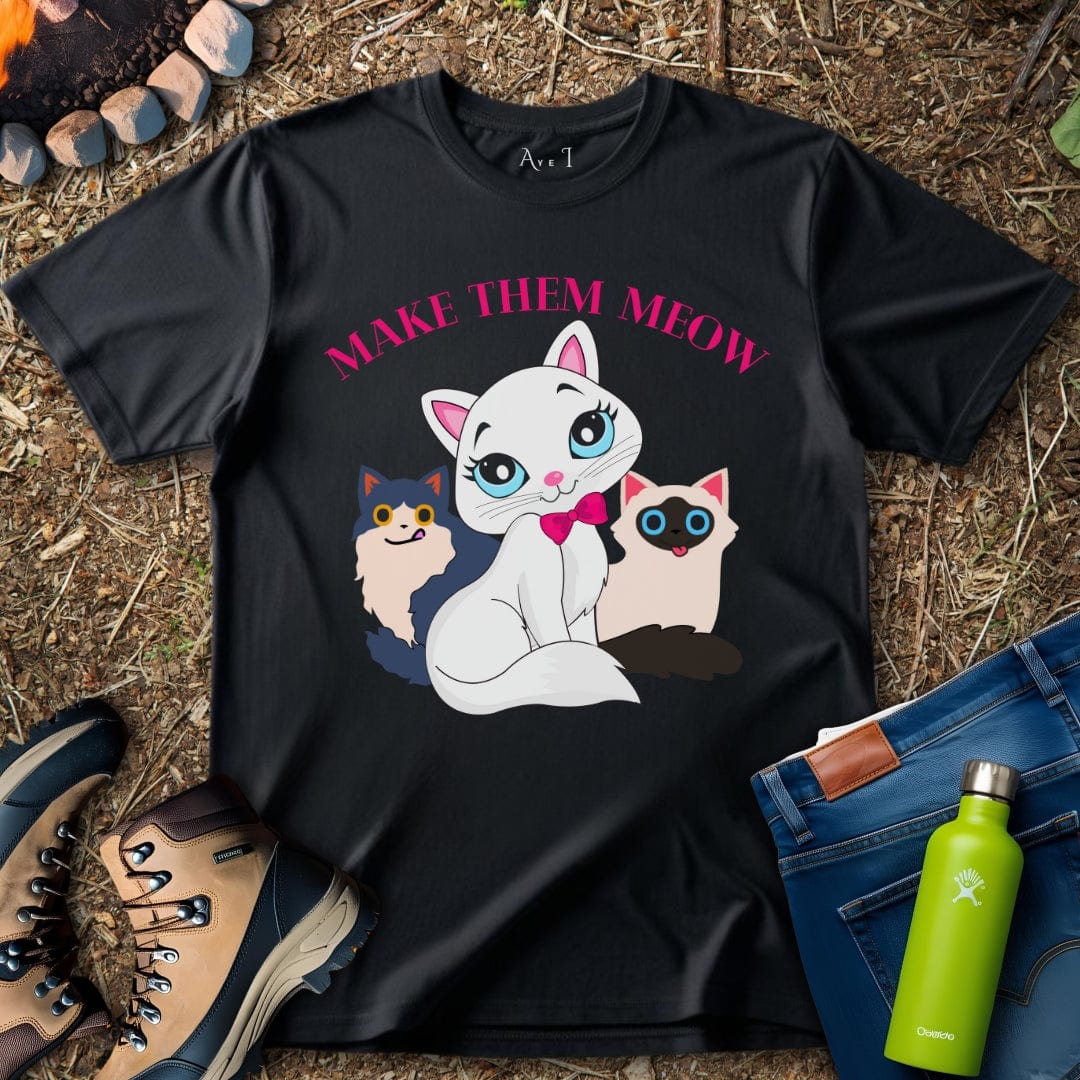 Aye I T-Shirt Black / S Cat Meow T-Shirt