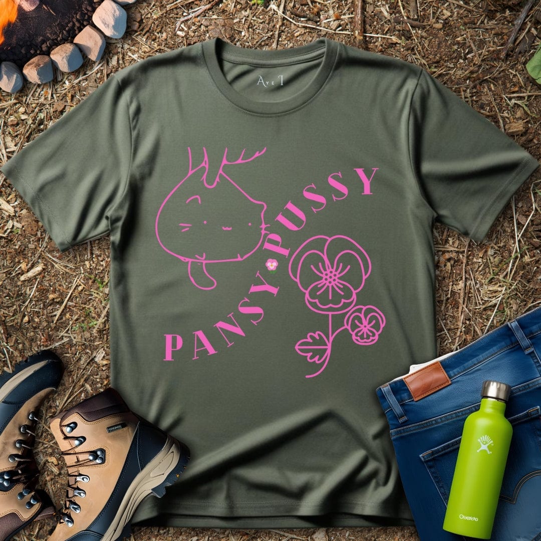 Aye I T-Shirt Military Green / S Flower Pussycat T-Shirt