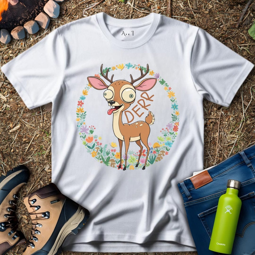 Aye I T-Shirt White / S Deer Flower T-Shirt