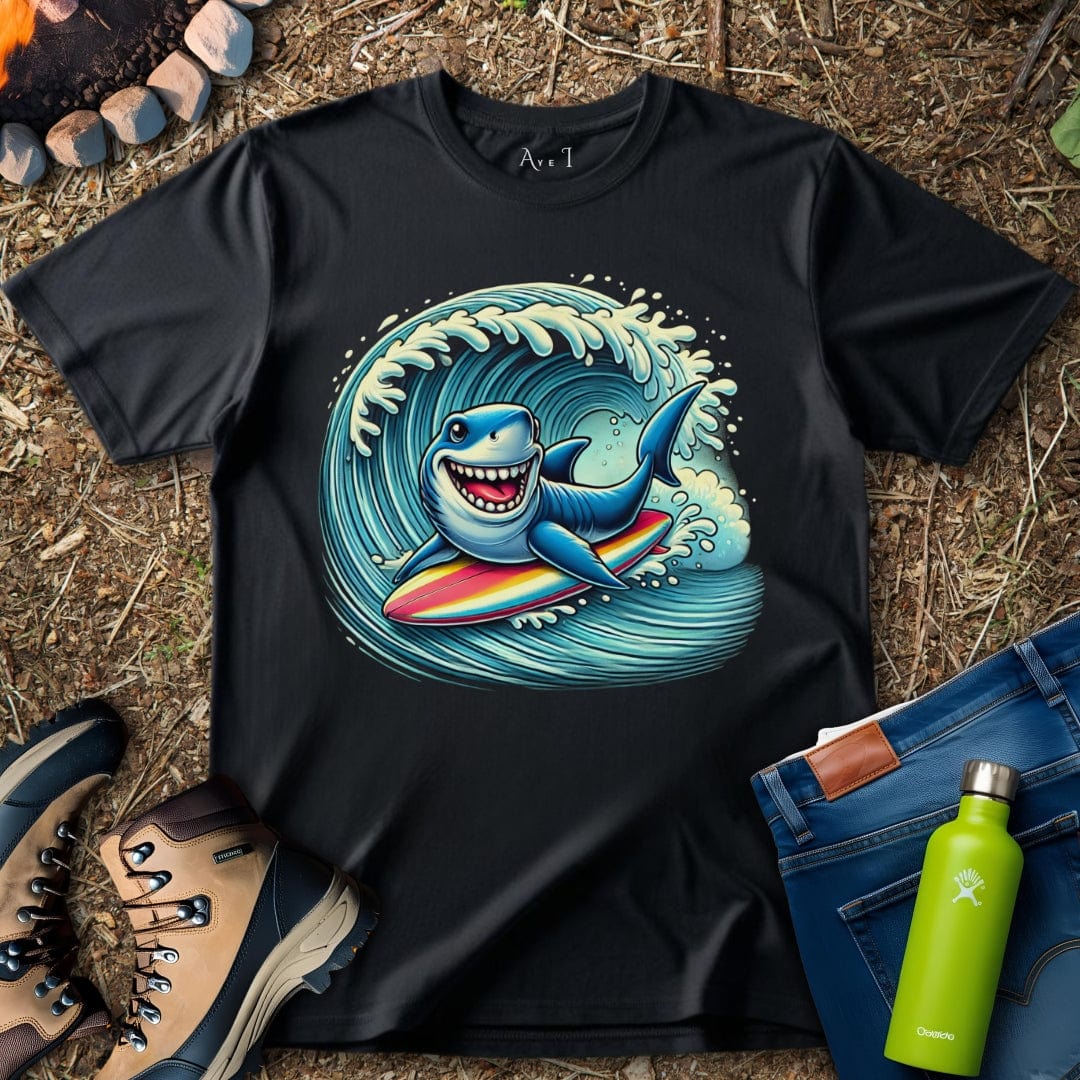 Aye I T-Shirt Black / S Shark Surfing T-Shirt