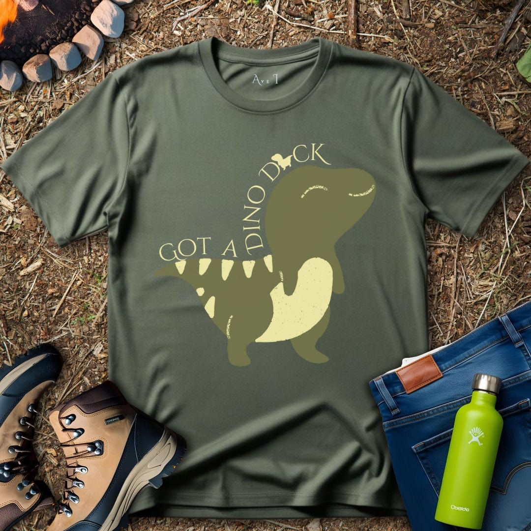 Aye I T-Shirt Military Green / S Simple Tyrannosaurus Brag T-Shirt