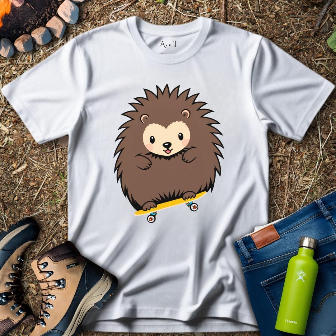 Aye I T-Shirt White / S Porcupine Skateboarding T-Shirt